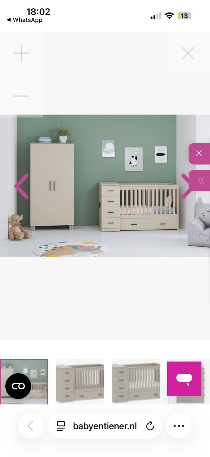 NIEUW Baby ledikant + kast +matras, Kinderen en Baby's, Kinderkamer | Complete kinderkamers, Ophalen, Nieuw, Jongetje of Meisje