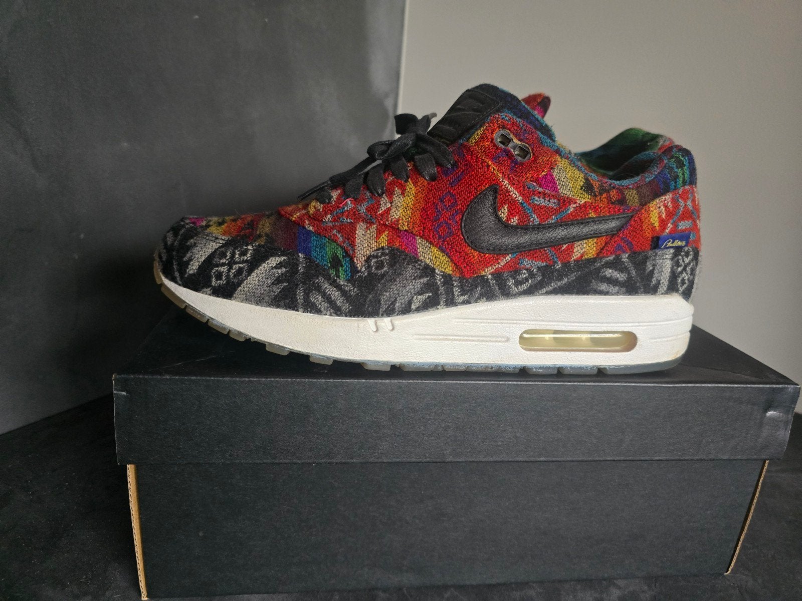 NikeiD Air Max 1 Premium 'What The' Pendleton maat 43, Kleding | Heren, Overige kleuren, Nike, Ophalen of Verzenden, Sneakers of Gympen