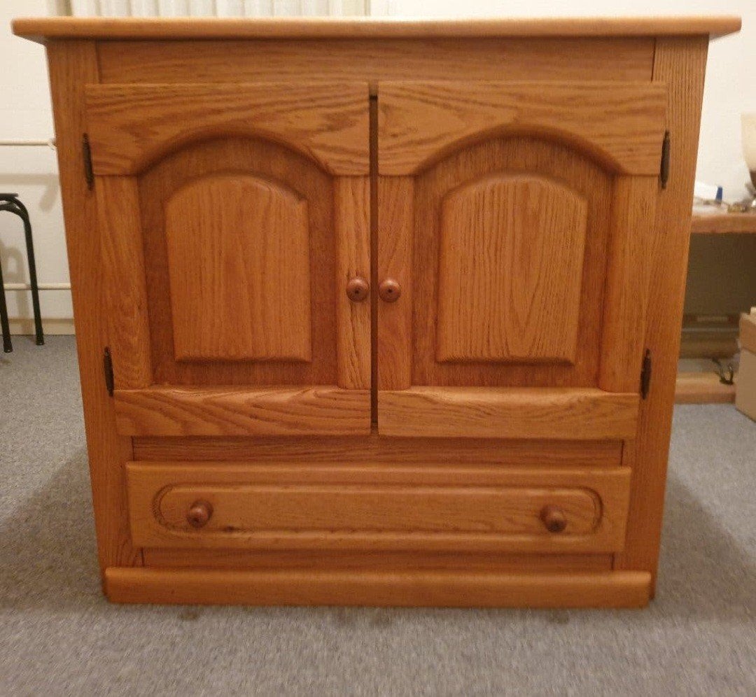 Te Koop: Eiken Kast Met Legplank En Lade, Ophalen, Gebruikt, Met deur(en), Eikenhout
