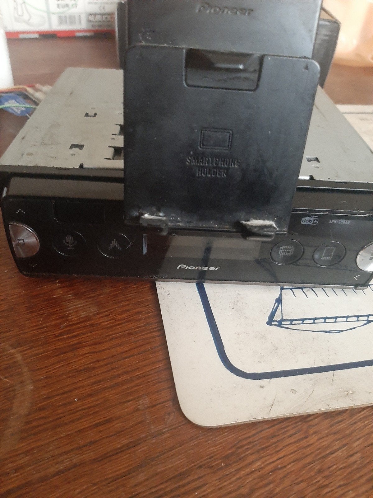 Pioneer SPH-20DAB 1-DIN Autoradio met Smartphone Houder, Ophalen of Verzenden, Gebruikt