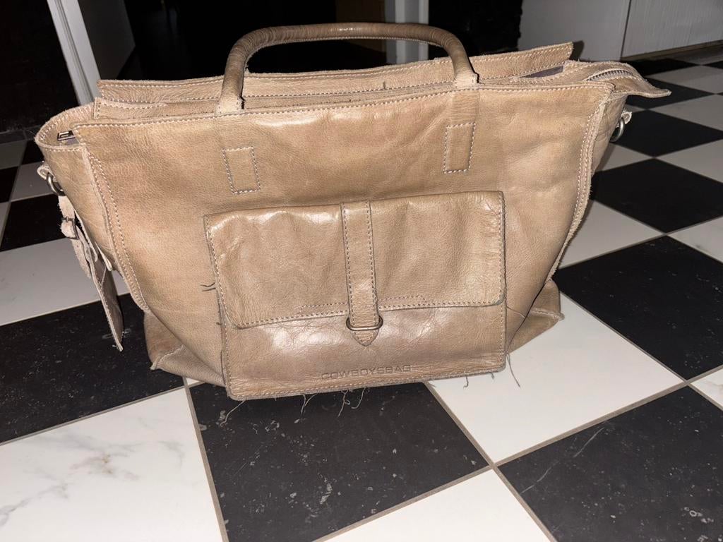 Cowboysbag leren tas past laptop in, 40 tot 60 cm, 30 cm of meer, Bruin, Minder dan 35 cm