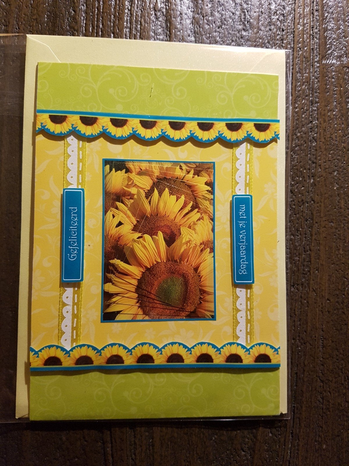 Kaartje verjaardag zonnebloemen, Ophalen of Verzenden, Nieuw, Overige thema's