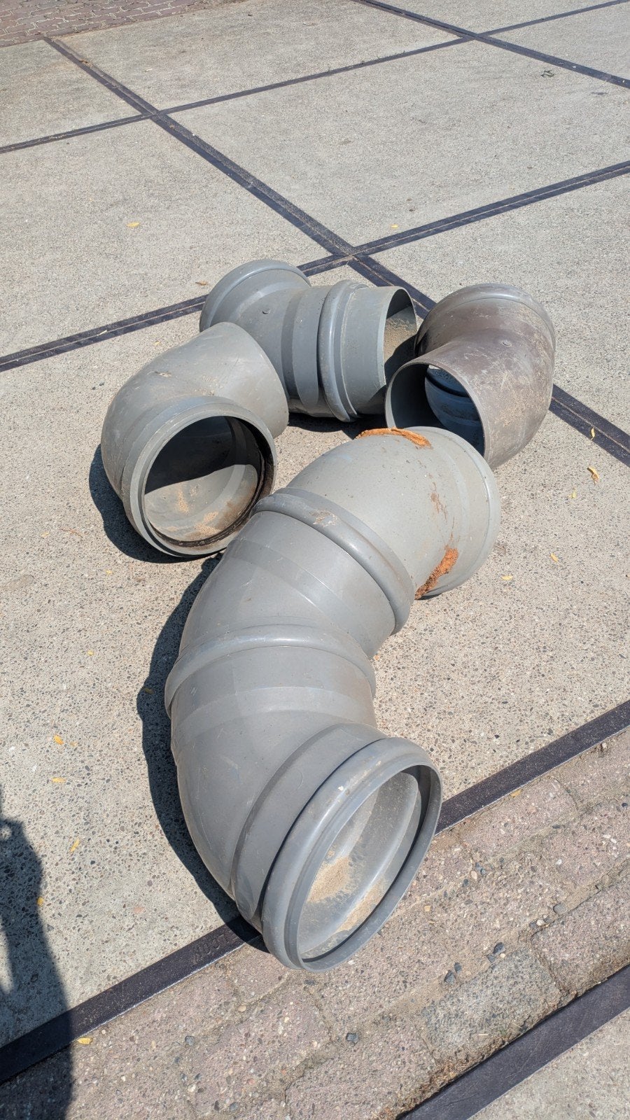 Gebruikte PVC bochten 315 mm, Doe-het-zelf en Verbouw, Buizen en Afvoer, Ophalen, Bochten, Gebruikt, Pvc