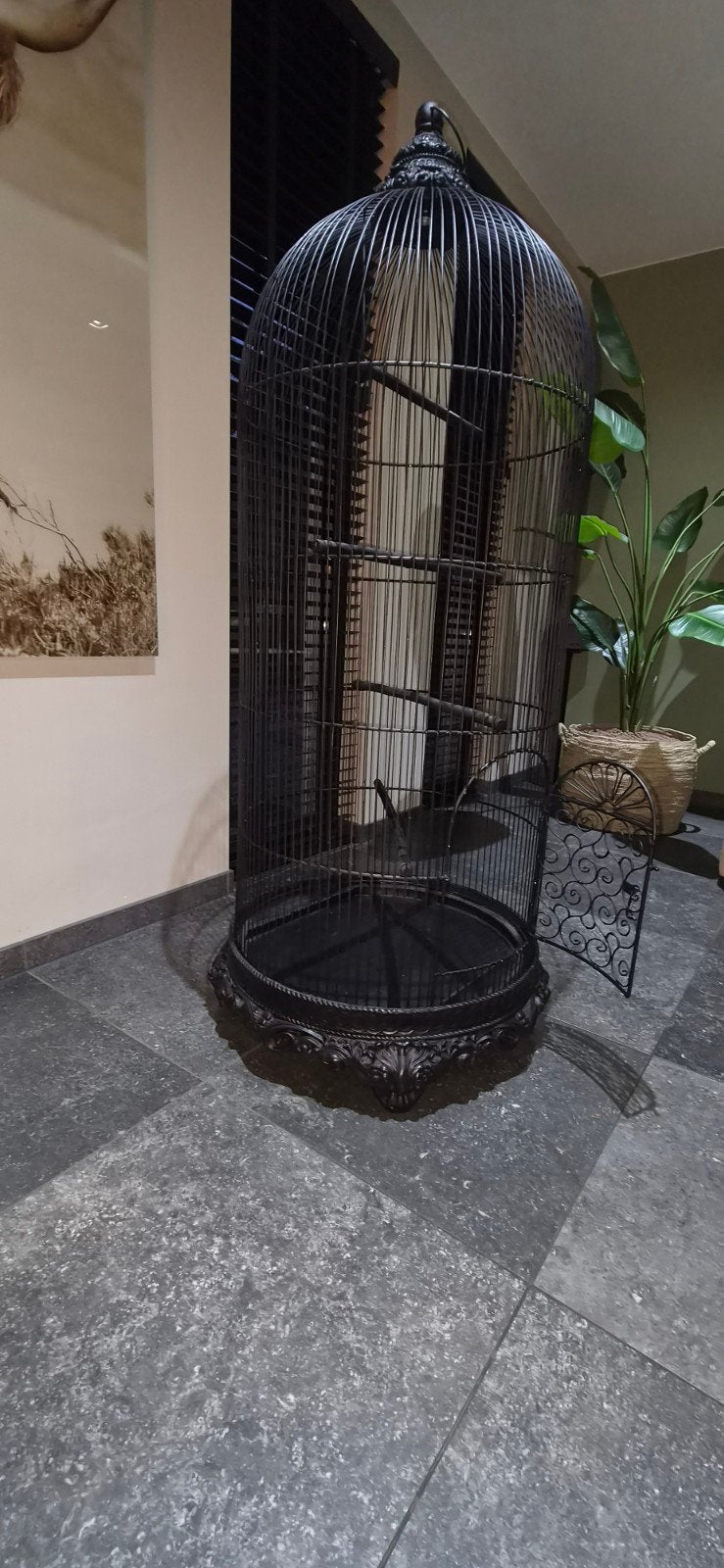 prachtige sierlijke rustieke vogelkooi zwart, Ophalen, Metaal, Vogelkooi