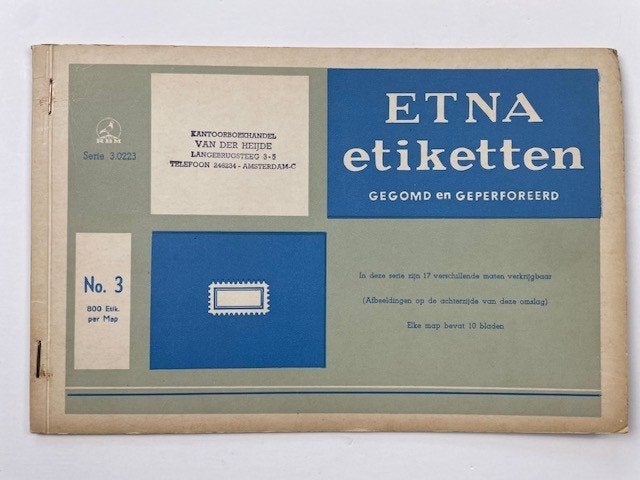 800 gegommeerde etiketten zeer oud boekje, compleet., Ophalen of Verzenden