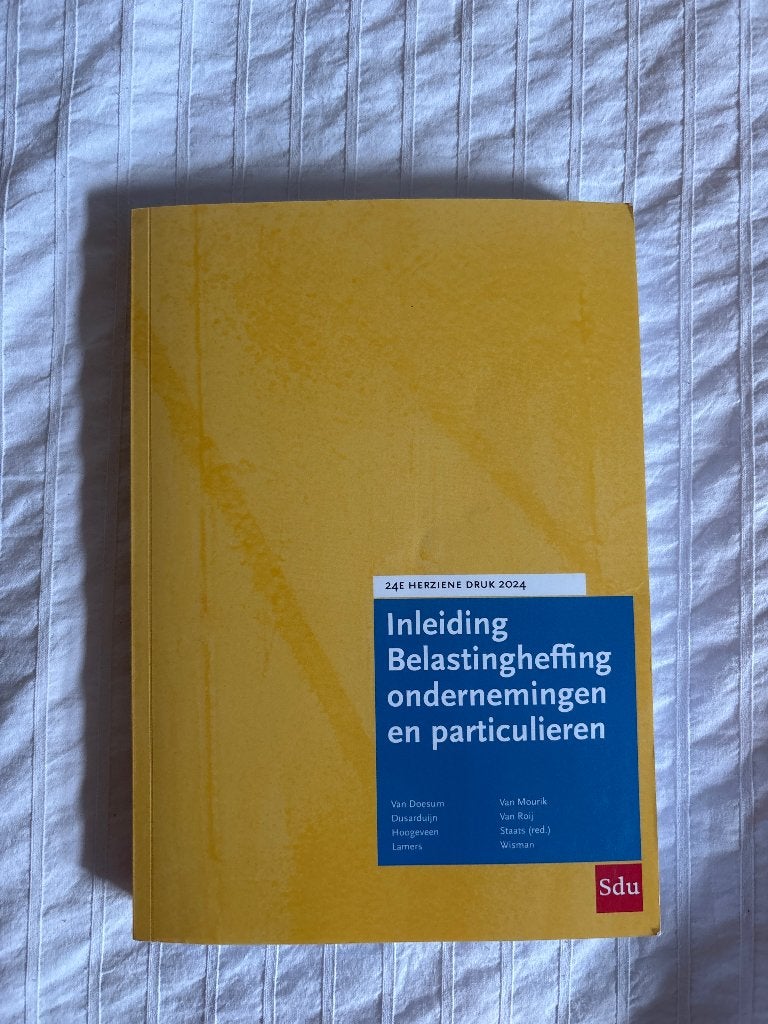 Inleiding belastingheffing ondernemingen en particulieren, Verzenden, Nieuw, WO, Sdu