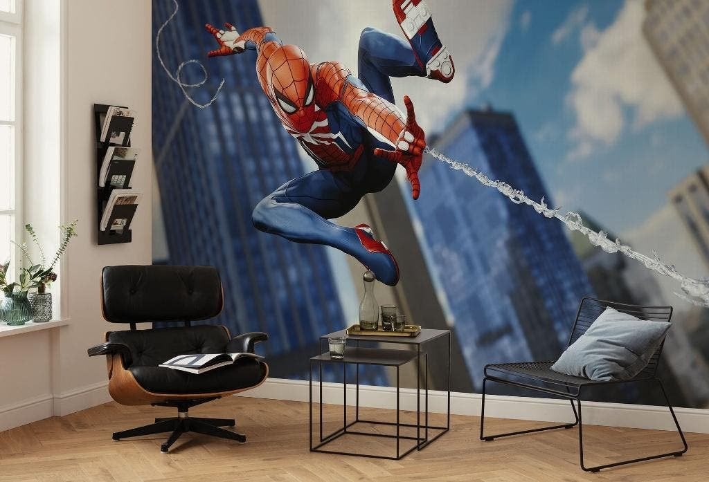 Spiderman Vlies Behang Attack - 400x250 - Gratis Verzending, Nieuw, Ophalen of Verzenden, Nvt, Nvt