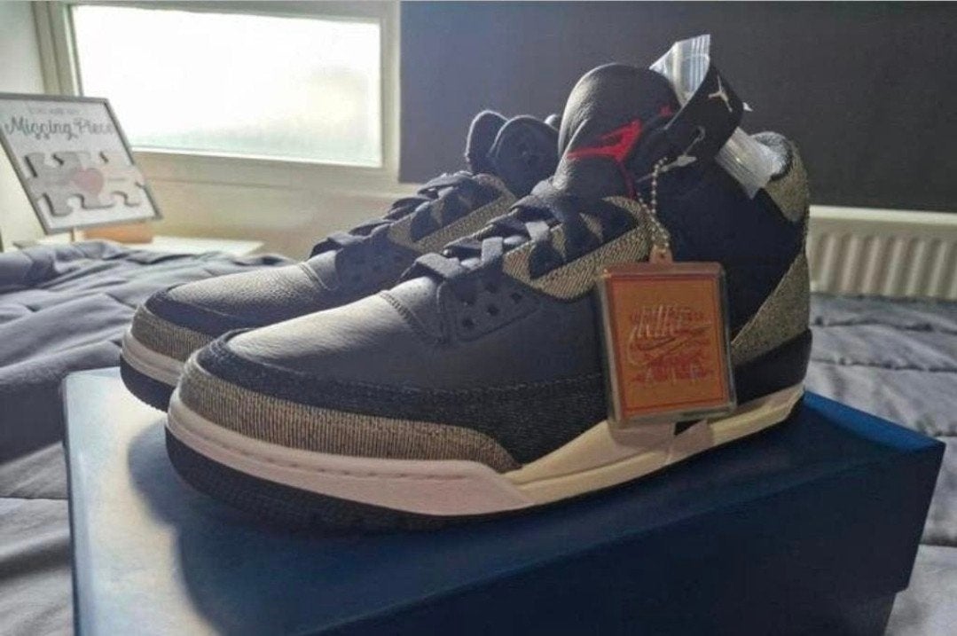Nike air jordan 3 levi's black us 11,5 eu 45,5, Ophalen, Nieuw, Sneakers of Gympen, Nike Air Jordan