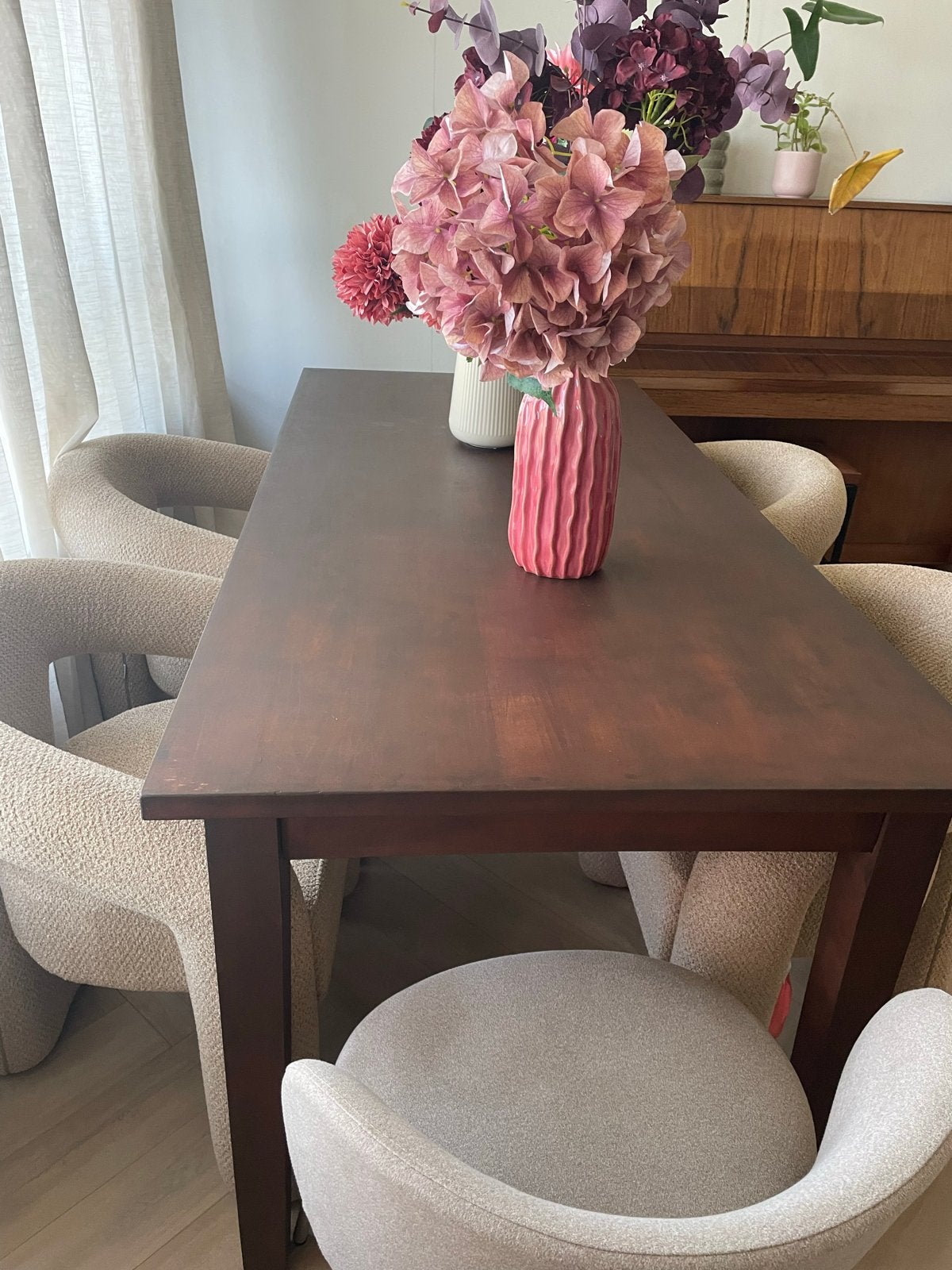 Houten eettafel - DEZE WEEK OPHALEN!, Huis en Inrichting, Tafels | Eettafels, Ophalen, Gebruikt, 100 tot 150 cm, 50 tot 100 cm