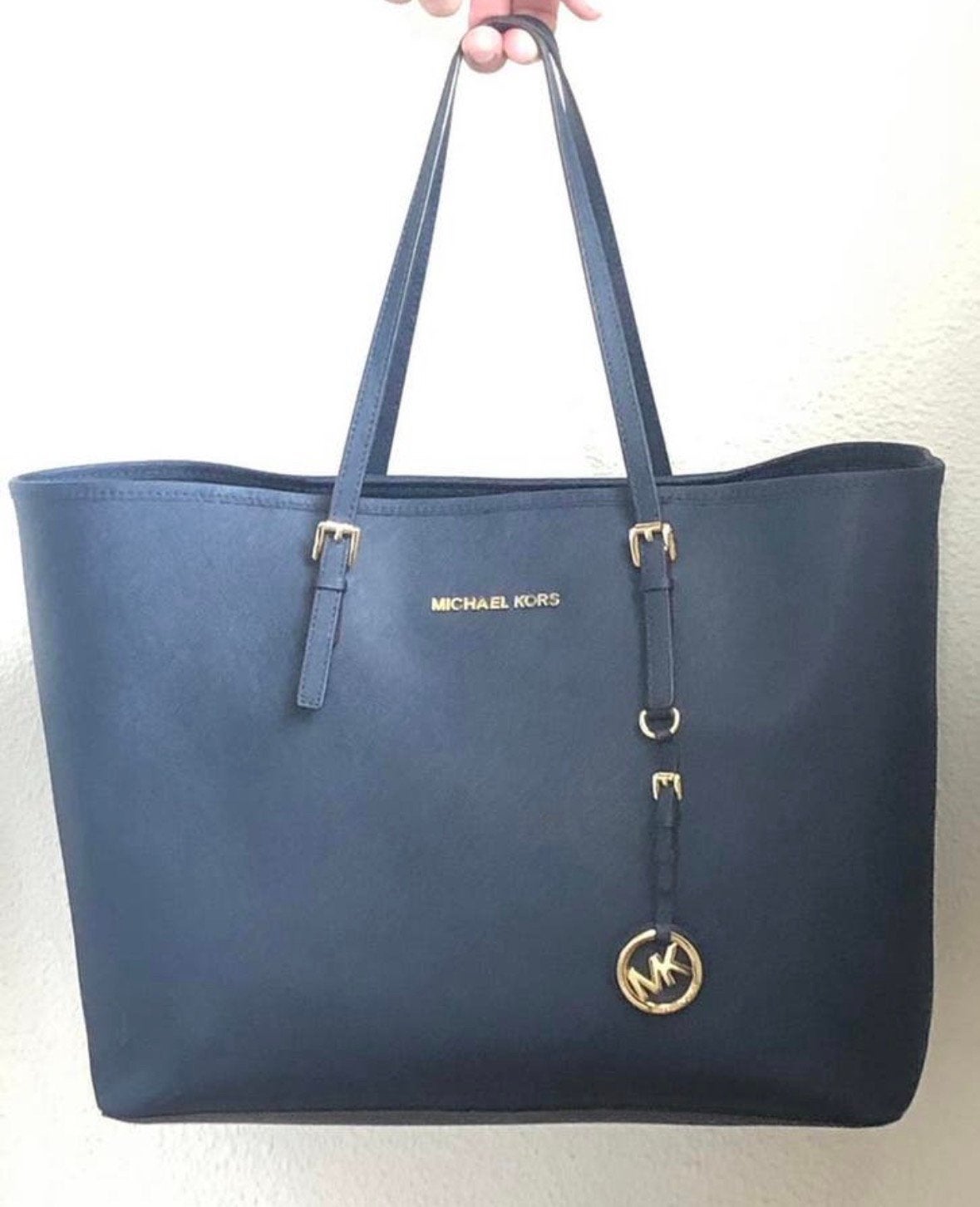 Michael Kors Saffiano leather jet set tote bag, Ophalen of Verzenden, Zo goed als nieuw, Shopper
