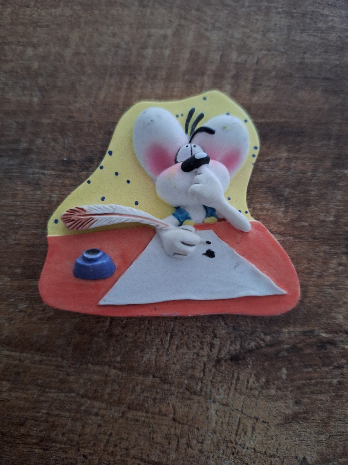 Diddl magneet - Diddl schrijvend met veer en inkt, Verzamelen, Ophalen of Verzenden