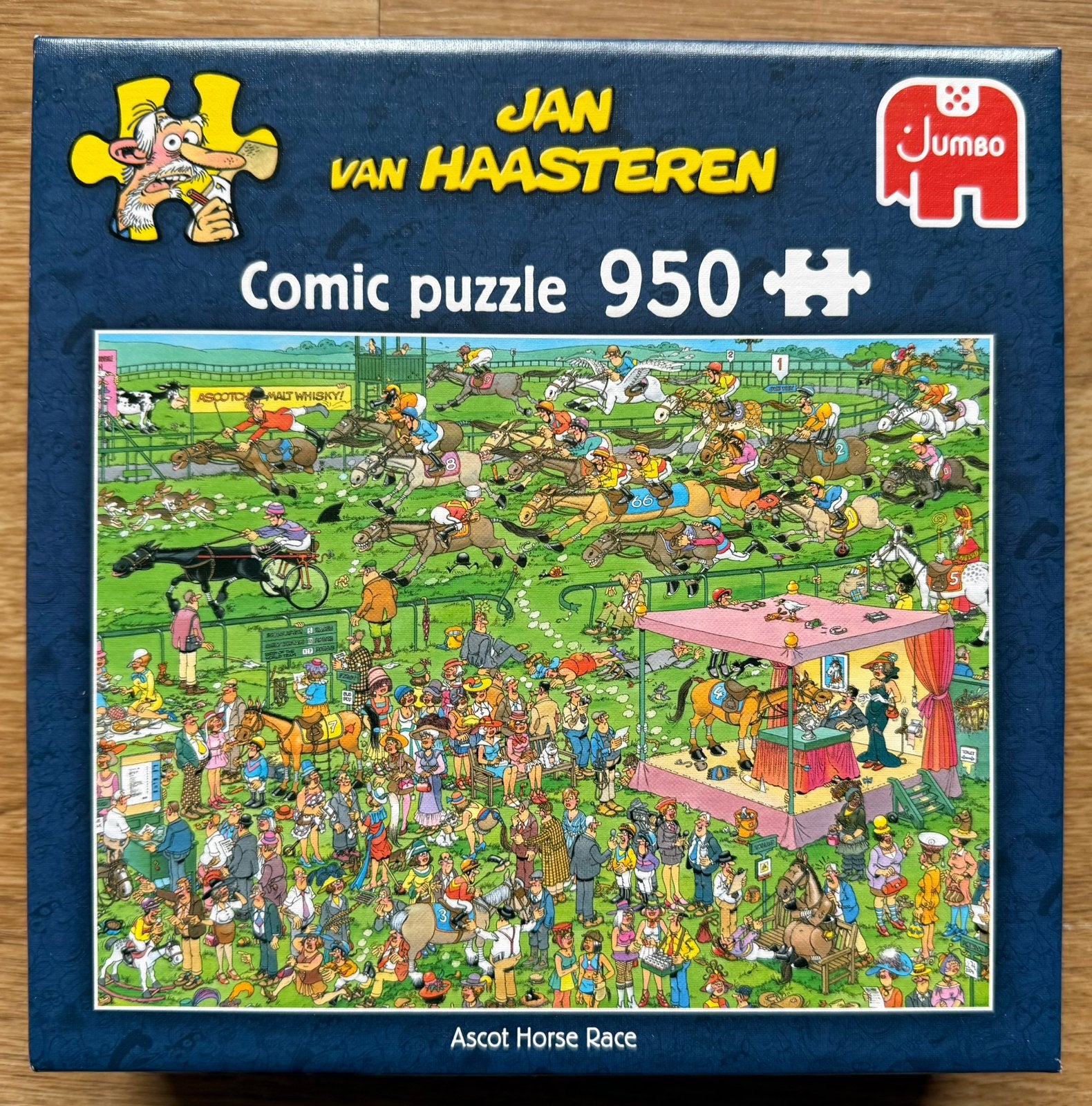 Jan van Haasteren - Ascot Horse Race - 950 st, Ophalen of Verzenden, 500 t/m 1500 stukjes, Zo goed als nieuw, Legpuzzel
