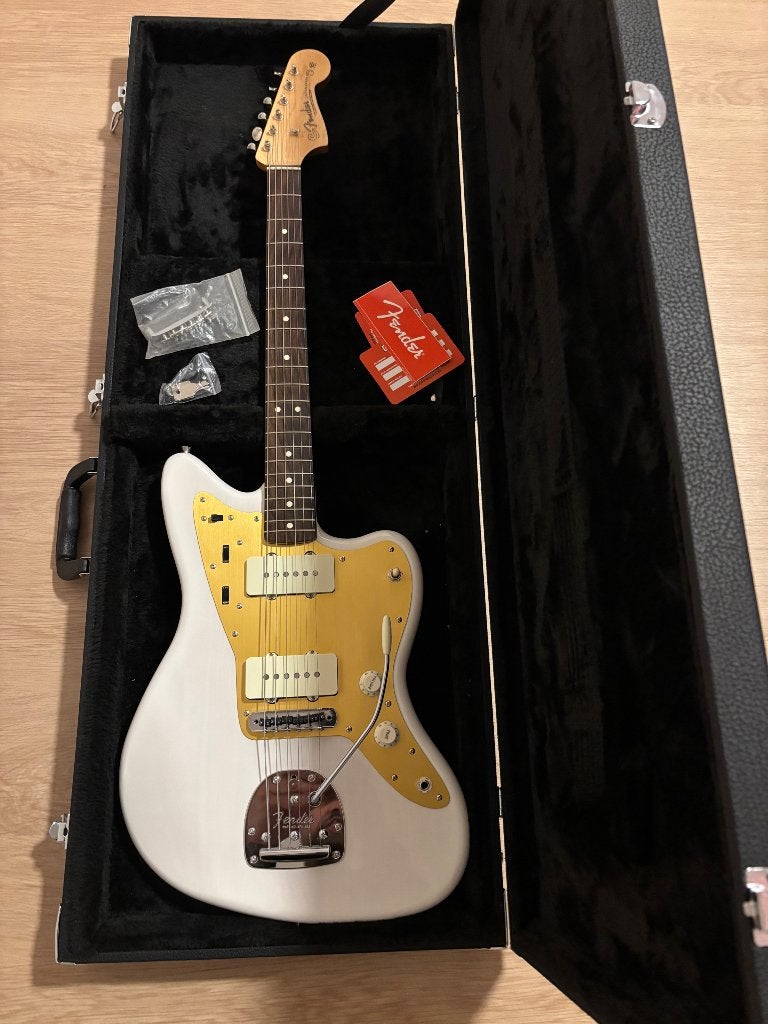 Ruil? Fender Heritage 60‘ Jazzmaster RW FB, Blonde nitro, Ophalen, Zo goed als nieuw, Solid body, Fender