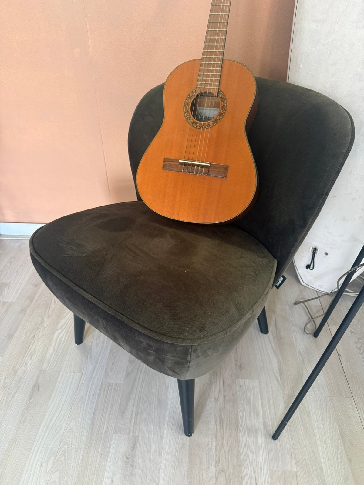 Woood fauteuil donker groen, Ophalen, Zo goed als nieuw, 75 tot 100 cm, 50 tot 75 cm