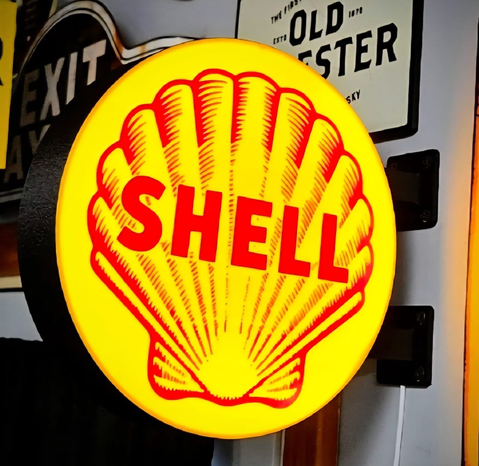 Dubbelzijdige Shell Lichtbak - Reclamebord, Verzamelen, Merken en Reclamevoorwerpen, Ophalen of Verzenden, Lichtbak of (neon) lamp