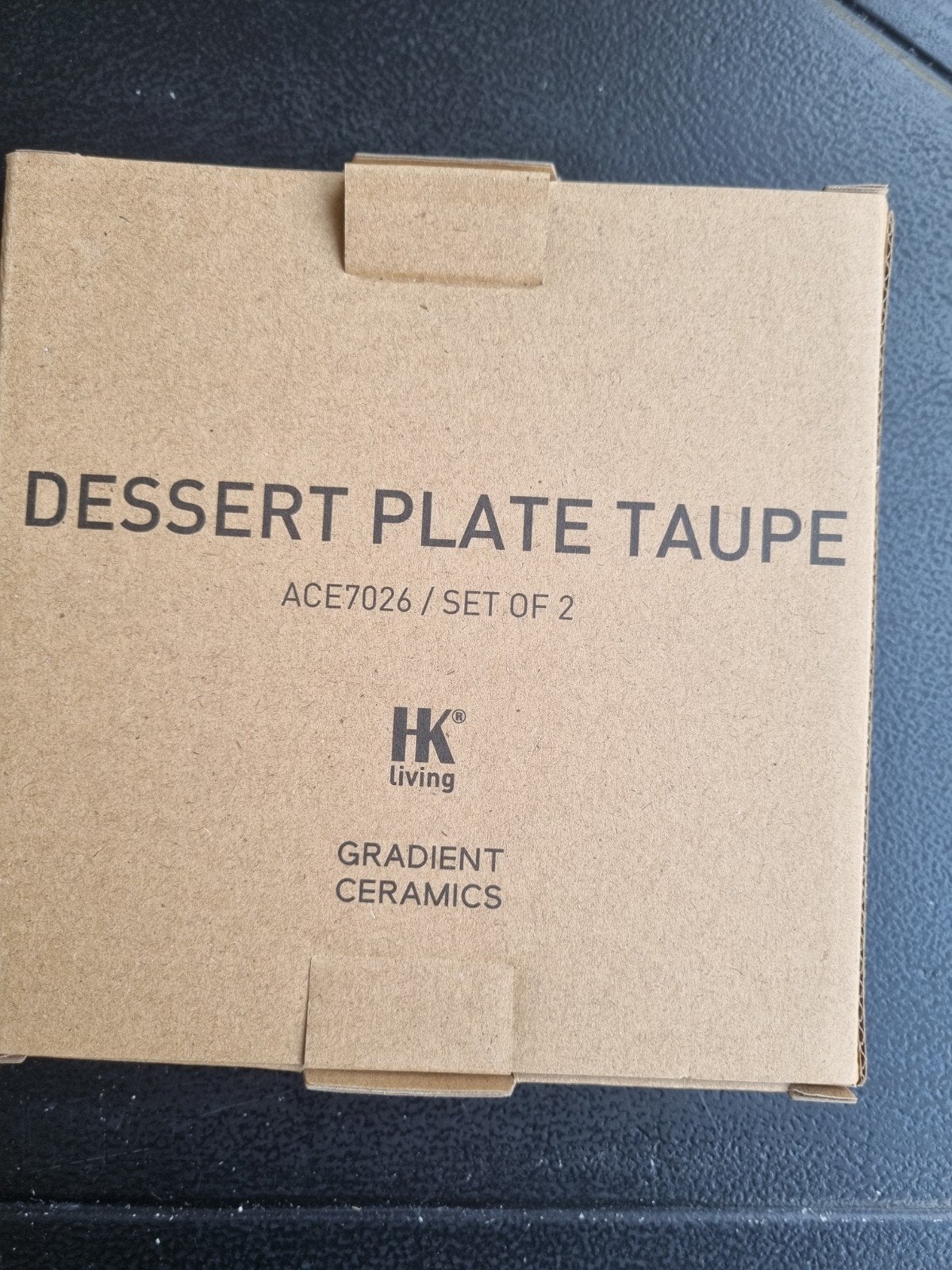 HKliving Dessertborden Taupe - Set van 2, Overige merken, Keramiek, Nieuw, Ophalen of Verzenden