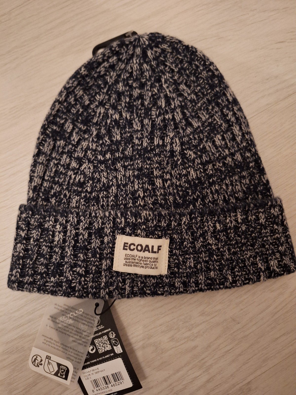 Ecoalf 100% gebreide wollen muts donker blauw, Ecoalf, Verzenden, Nieuw, Muts