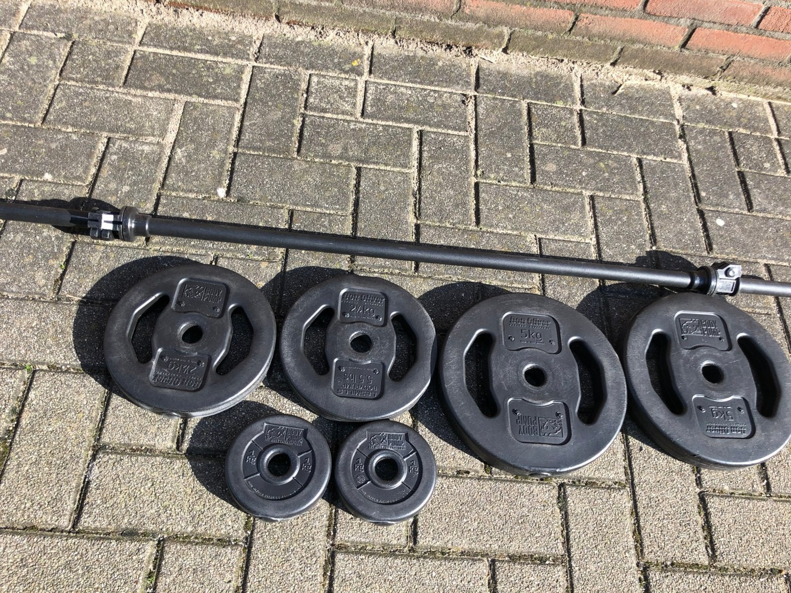 10 x les mills bodypump set incl rek, Gebruikt, Ophalen of Verzenden, Les mills, Met rek