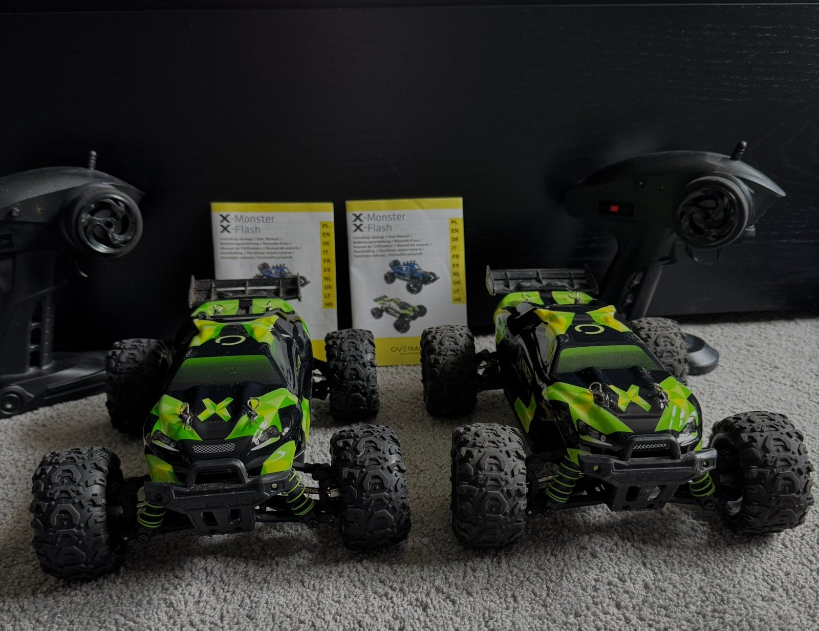 2 Overmax X-monster 3.0 30km/h rc car bestuurbare auto snel, Auto offroad, Ophalen of Verzenden, Zo goed als nieuw, Schaal 1:16