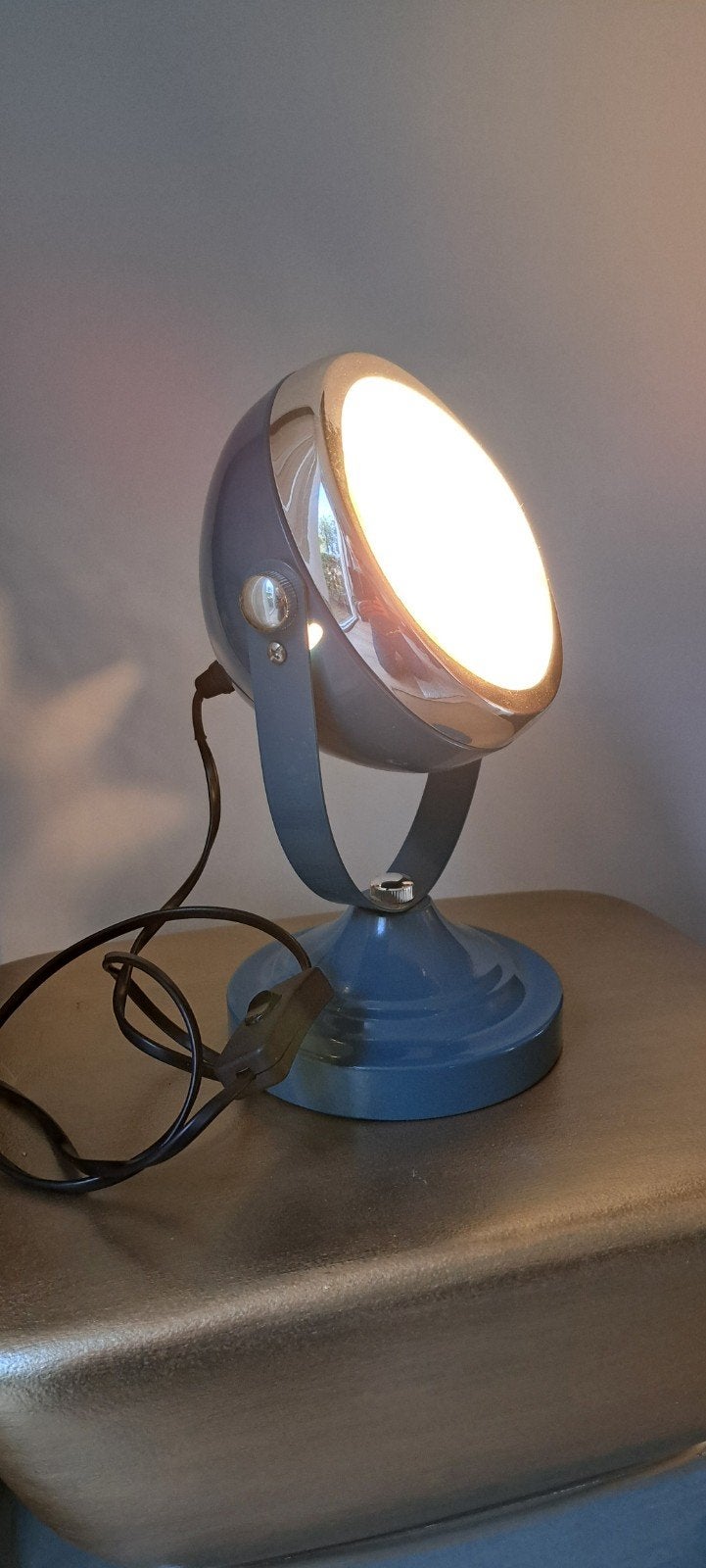 Vintage blauwe bureaulamp/spotlight, Antiek en Kunst, Ophalen of Verzenden