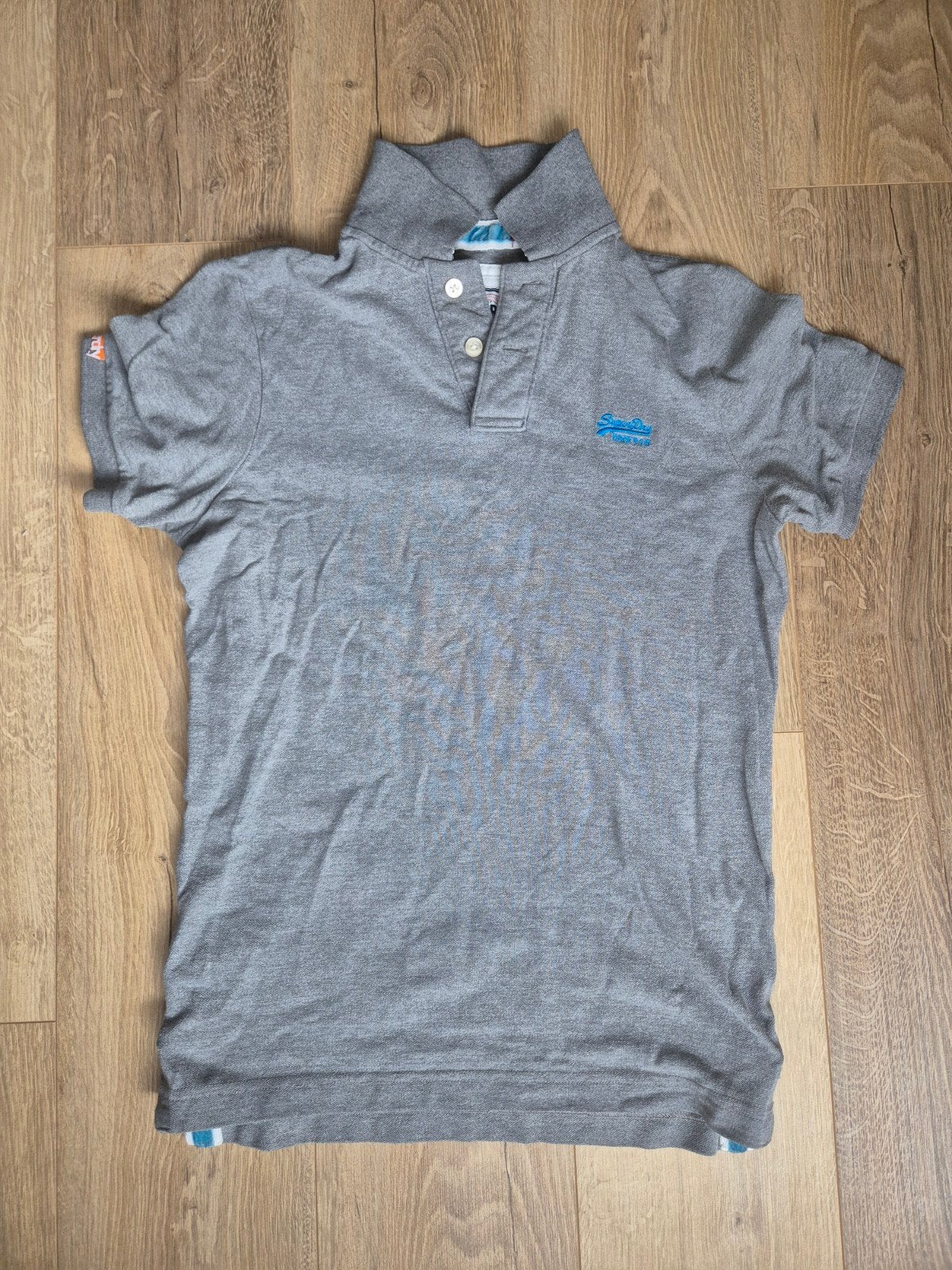 Superdry Polo Grijs - Maat L - 100% Katoen, Zo goed als nieuw, Grijs, Superdry, Verzenden