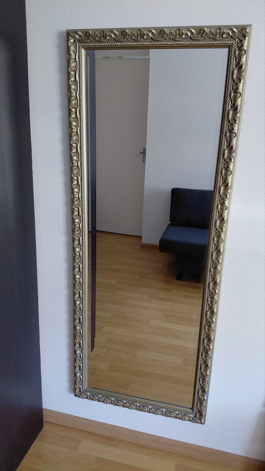 Mooie goudkleurige spiegel 150x60 cm - perfect intact, Huis en Inrichting, Woonaccessoires | Spiegels, Ophalen, Zo goed als nieuw