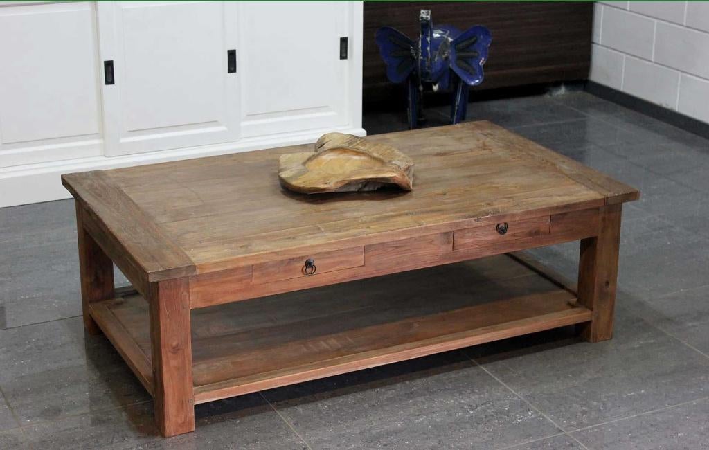Nieuwe salontafels of bijzettafel in teak of wit bij TEAK2, Huis en Inrichting, Tafels | Salontafels, 50 tot 100 cm, Nieuw, Overige houtsoorten