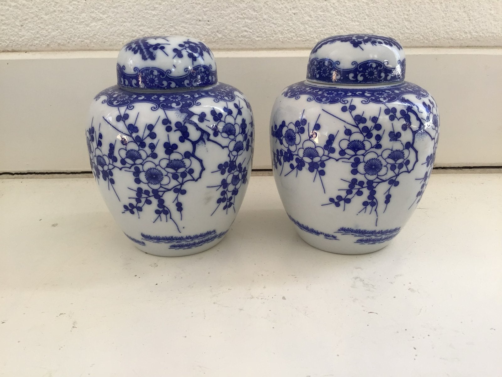 2 Kersenbloesem Gemberpotten Japandi Wabi Sabi 13 cm, Ophalen of Verzenden