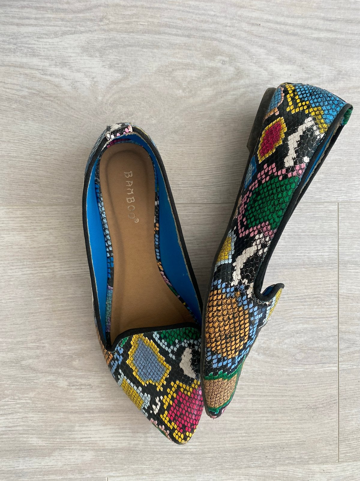 Ballerina's met meerkleurige slangenprint - Maat 40, Ophalen of Verzenden, Gedragen, Overige kleuren, Ballerina's