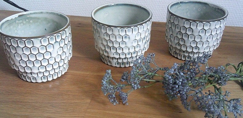 3 NIEUWE honingraad PTDM potjes 1 koop, Rond, Ophalen of Verzenden, Aardewerk, Binnen