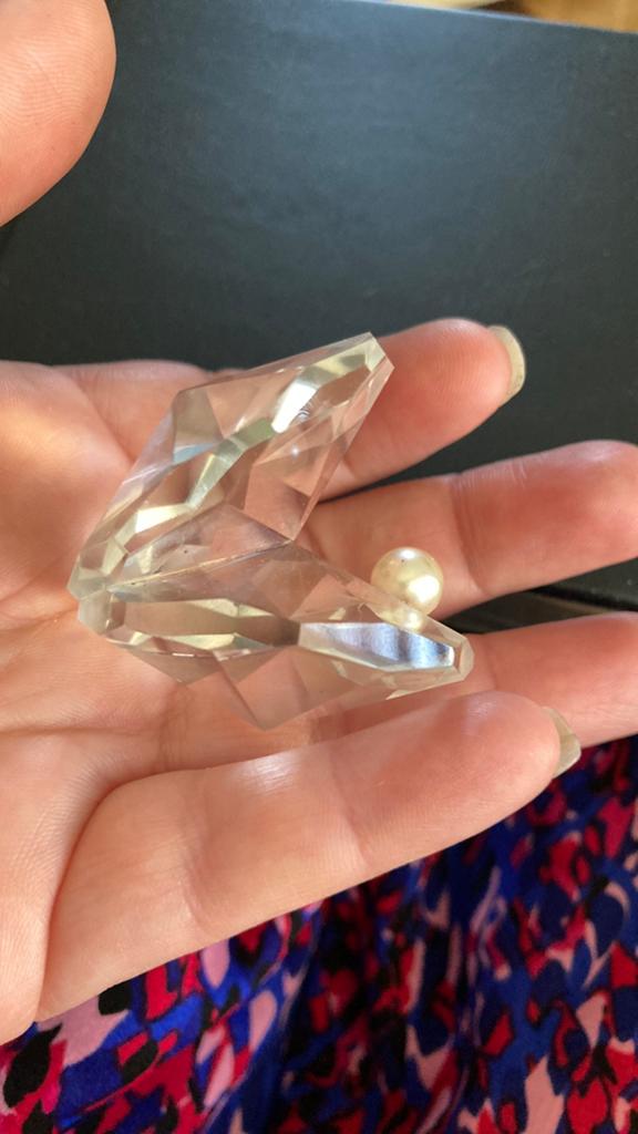 Kristallen schelp met parel - zgan, Ophalen of Verzenden