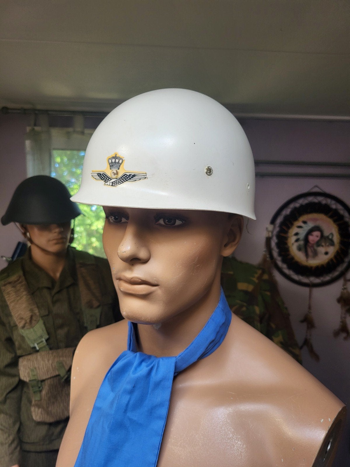 witte helm luchtmacht bewakings korps, Verzamelen, Militaria | Algemeen, Ophalen of Verzenden, Luchtmacht, Nederland, Helm of Baret