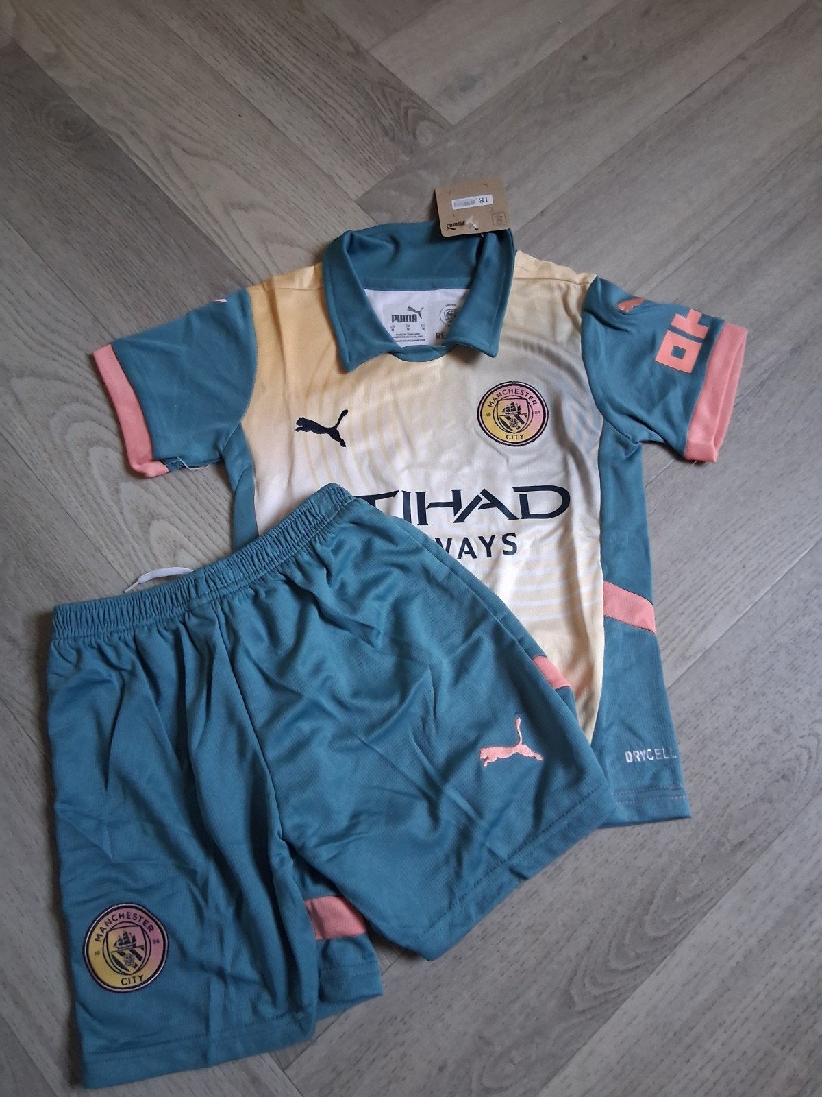 Voetbaltenue Manchester City, Kinderen en Baby's, Kinderkleding | Maat 134, Verzenden, Nieuw, Jongen of Meisje, Sport- of Zwemkleding