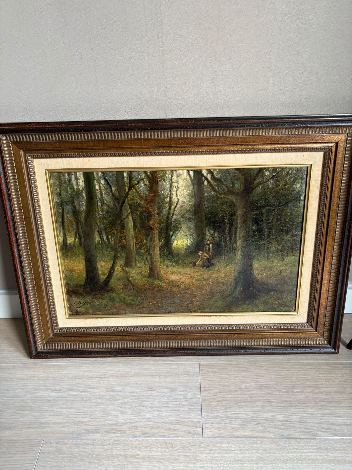 Houtsprokkelaars in ’t bos” + certificaat, Antiek en Kunst, Ophalen of Verzenden