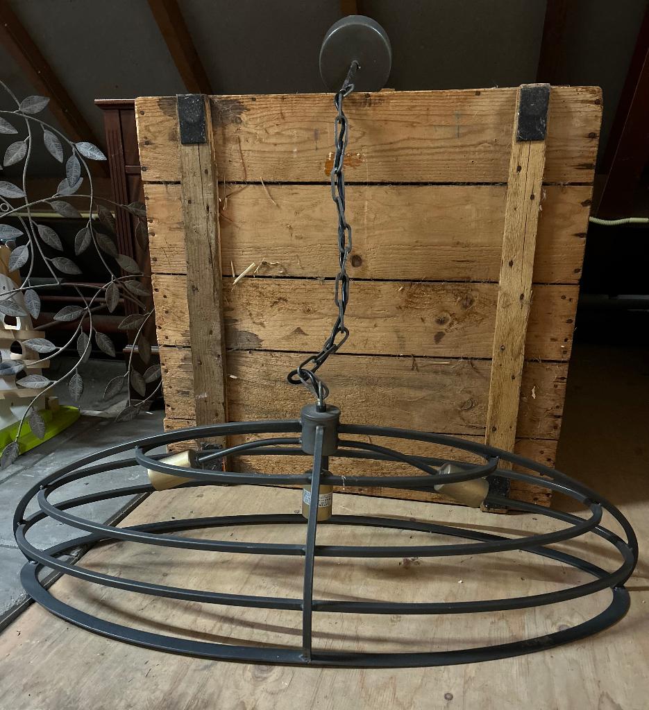 Metalen industriële hanglamp, Ophalen, Zo goed als nieuw, Metaal