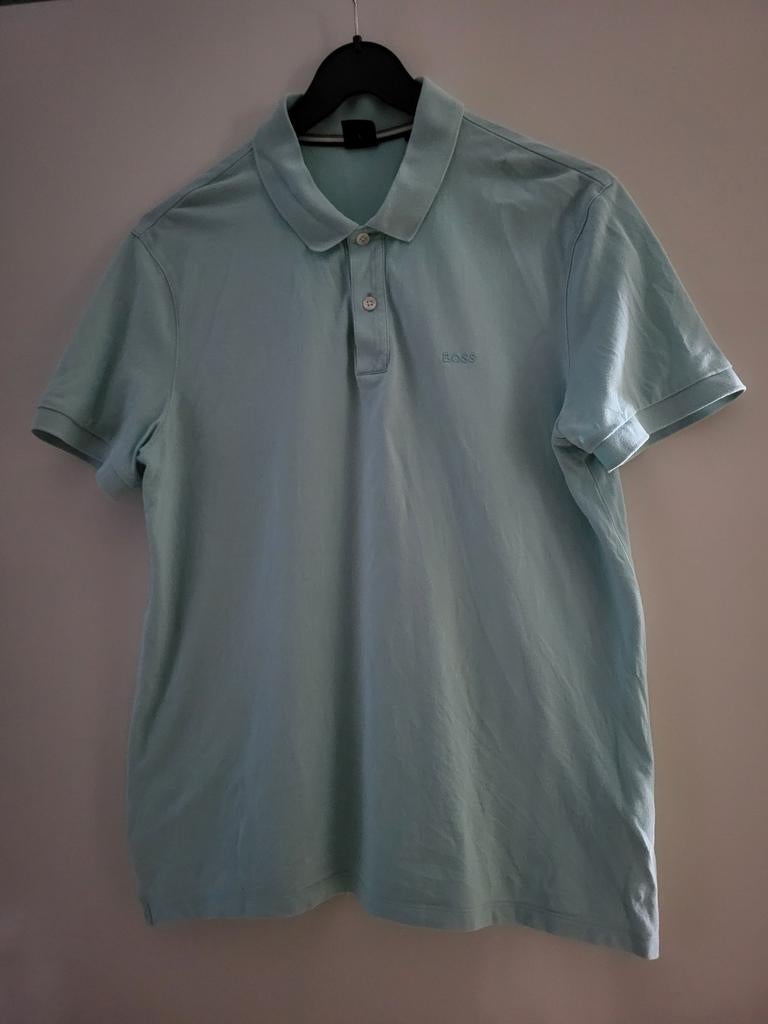 Hugo Boss Polo Shirt - Lichtblauw - Maat L, Kleding | Heren, Polo's, Maat 52/54 (L), Blauw, Ophalen of Verzenden, Zo goed als nieuw