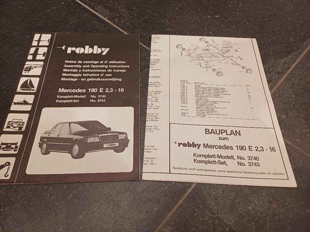 Robbe boekje / bouw beschrijving Mercedes Benz 190E Nr 3740, Elektro, Gebruikt, Ophalen of Verzenden, Onderdeel