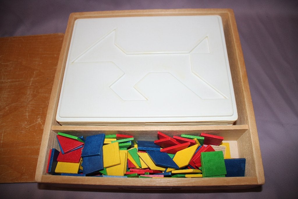 Houten doos Inleg mozaiek tagram - schoolmateriaal, Ophalen of Verzenden, Puzzelen