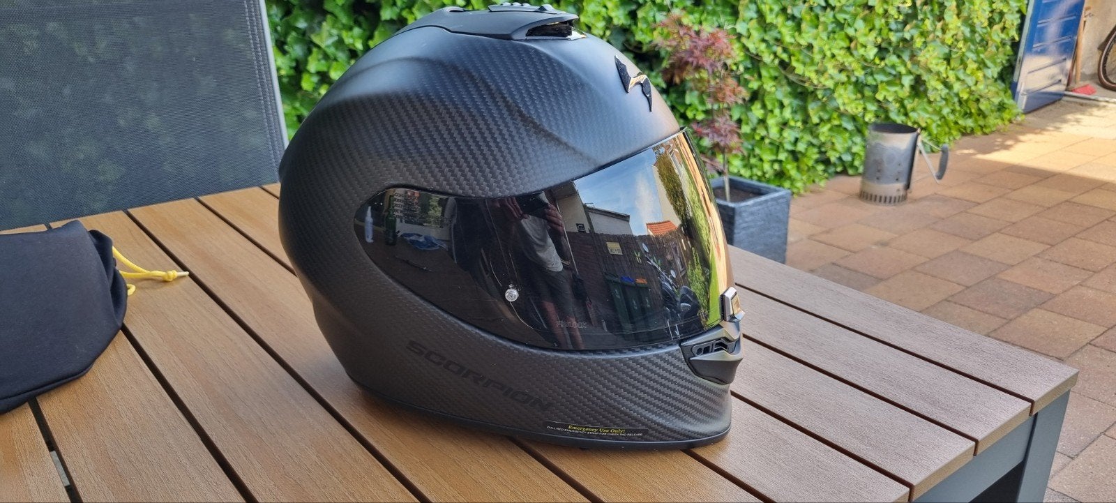 Scorpion mat carbon helm zgan., Motoren, Kleding | Motorhelmen, Overige merken, Heren, Ophalen of Verzenden, Tweedehands