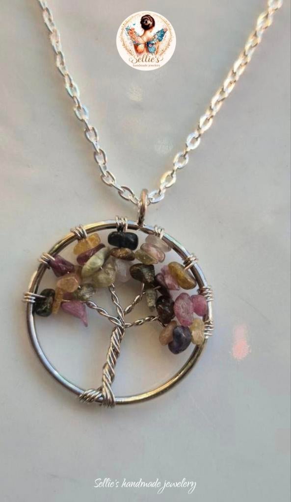 🦋 Sellie's handmade jewelery 🦋, Sieraden, Tassen en Uiterlijk, Kettingen, Nieuw, Steen of Mineraal, Zilver, Met edelsteen, Met hanger
