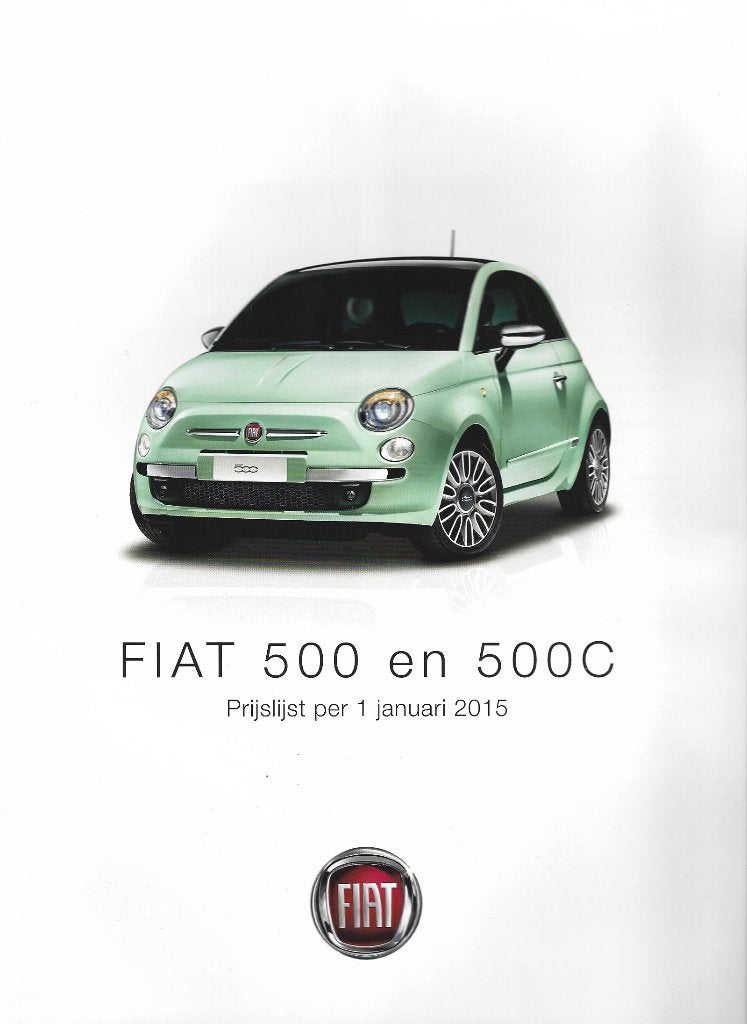 Brochure Fiat 500 en 500C Januari 2015, Ophalen of Verzenden, Gelezen, Overige merken