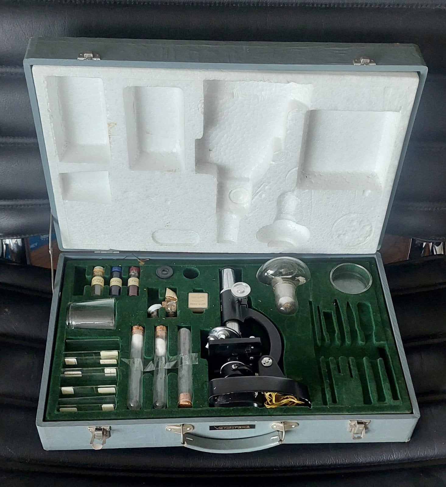 Vintage Vendorama Microscoop in Koffer - Compleet, Ophalen of Verzenden, Gebruikt, Minder dan 400x, Biologische microscoop