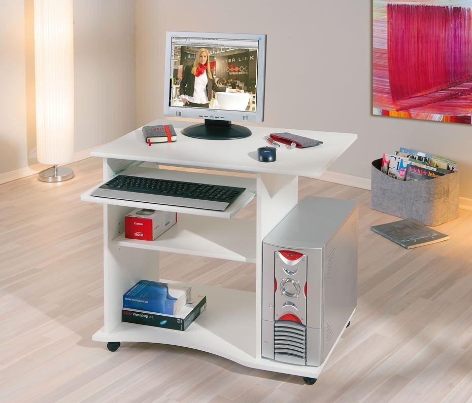 VOORRAAD Compact computerbureau Pepe Mat wit NIEUW, 90 cm, Spaanplaat of MDF, 50 cm, Nieuw