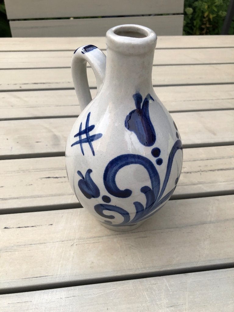 Sonnema Vintage aardewerken kan met blauw decor, Ophalen, Zo goed als nieuw, Gebruiksvoorwerp