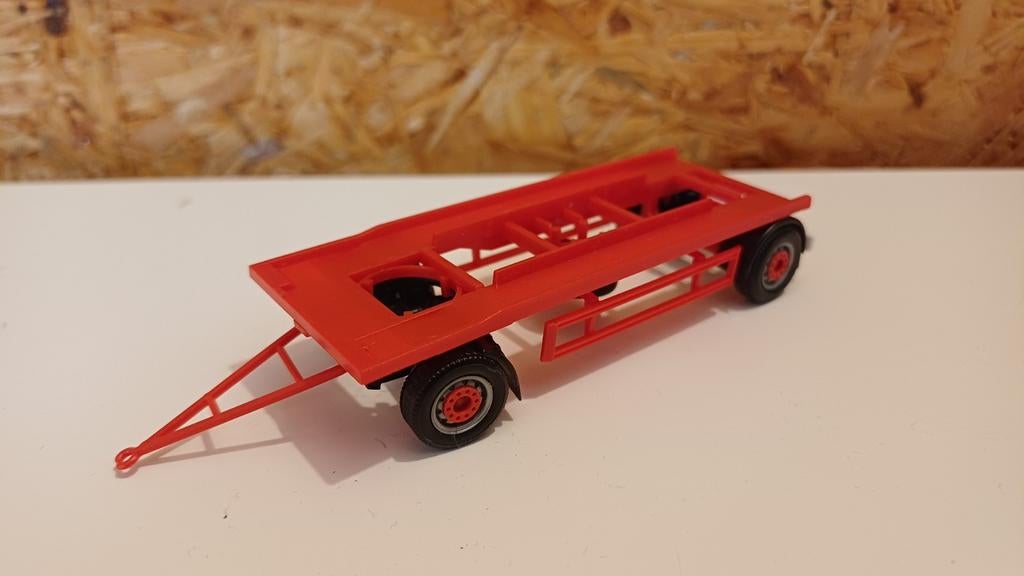 Herpa Aanhanger voor afrolcontainer rood, Hobby en Vrije tijd, Modelauto's | 1:87, Ophalen of Verzenden, Nieuw, Bus of Vrachtwagen