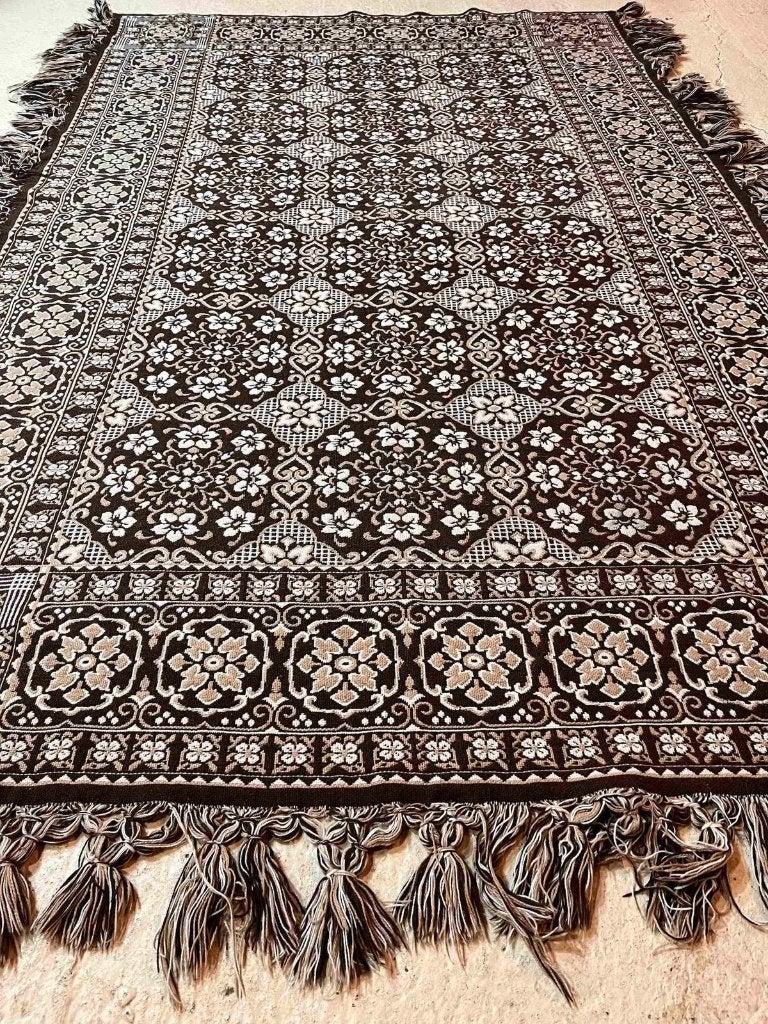Grand foulard / sprei bruintinten reversibel 245/148 cm, Huis en Inrichting, Djt@dejuistetoon.eu, Ophalen of Verzenden, Zo goed als nieuw