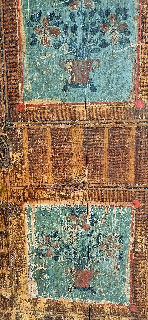Foto 18 van Antiek beschilderde houten paneel, deur, 19e eeuw