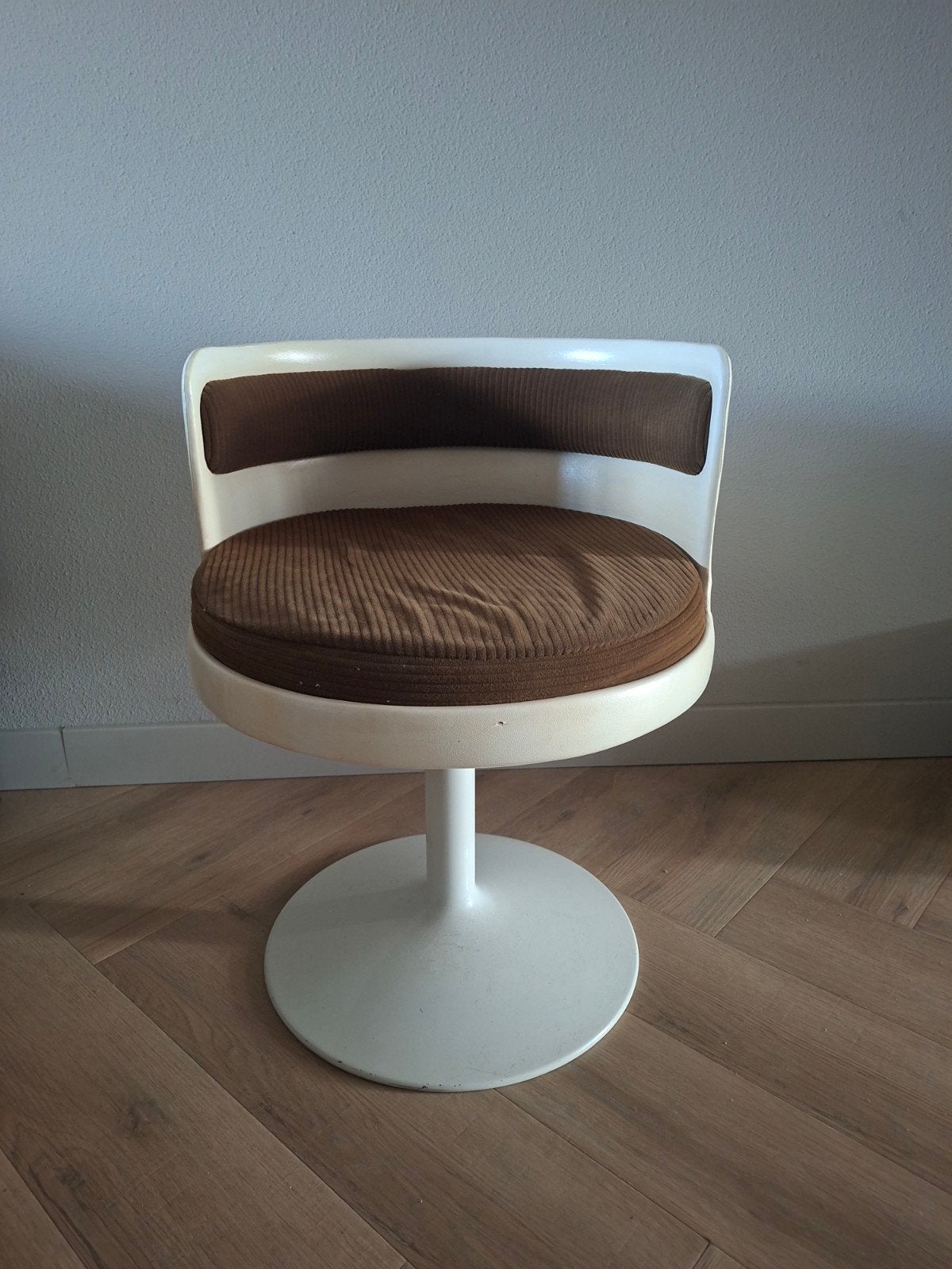 Vintage Space Age Draaistoel Jaren 70 | Uitstekende Staat!, Ophalen, Stoel, Wit, Kunststof