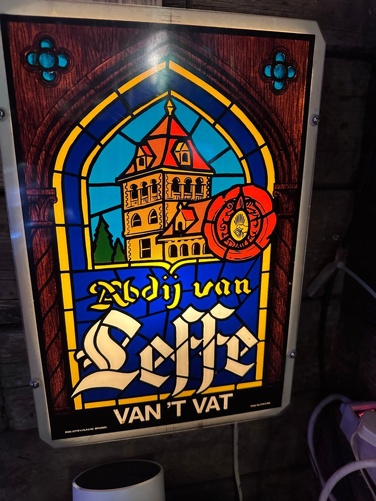 Vintage Leffe Bier Reclamebord - Werkt Perfect, Ophalen of Verzenden, Gebruikt