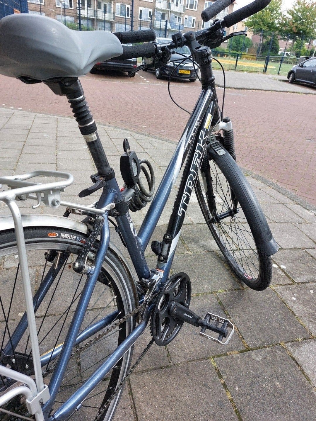 trek traveller met voorvorkverring en slot, Fietsen en Brommers, Fietsen | Dames | Sportfietsen en Toerfietsen, Ophalen, Gebruikt